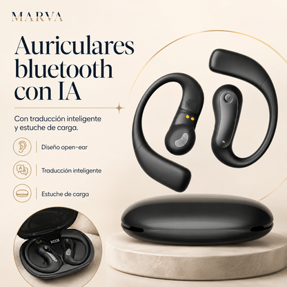 Auriculares Bluetooth con IA, Traductor y Estuche de Carga