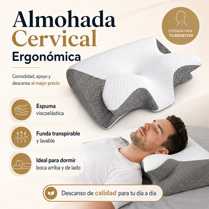 Almohada Cervical Ergonómica Viscoelástica