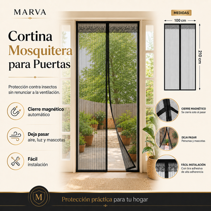 Cortina Mosquitera Magnética para Puertas