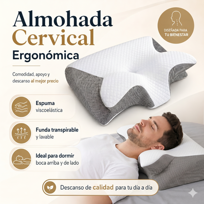 Almohada Cervical Ergonómica Viscoelástica